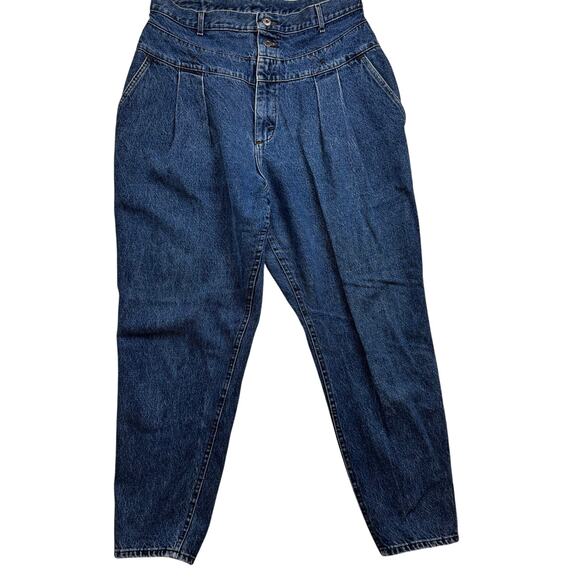 Vintage LEE Western Denim Jeans Double Waisted Button Yoke Pleated Size 32x28 - Picture 1 of 14
